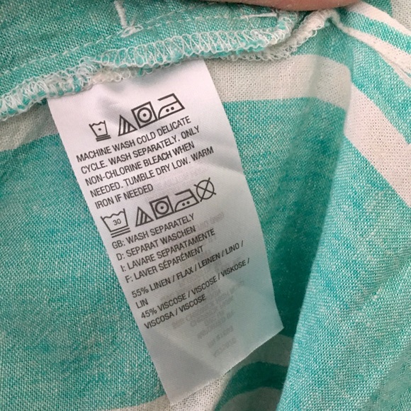 Denim & Co. Linen Blend Collarless Top, XL - Picture 4 of 5